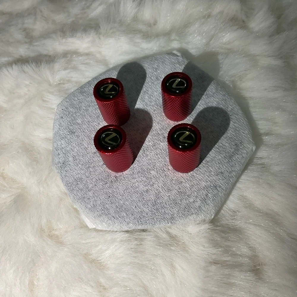 Lexus Red Valve Caps with Logo - Picture 2 of 2